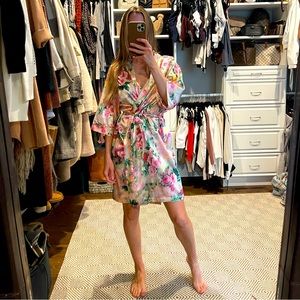 David’s Bridal floral silk robe